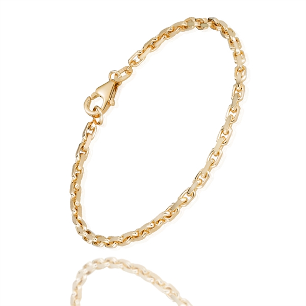8 kt Anker Facet Guld armbånd, 1,8 mm (Tråd 0,70) - længde 17 cm